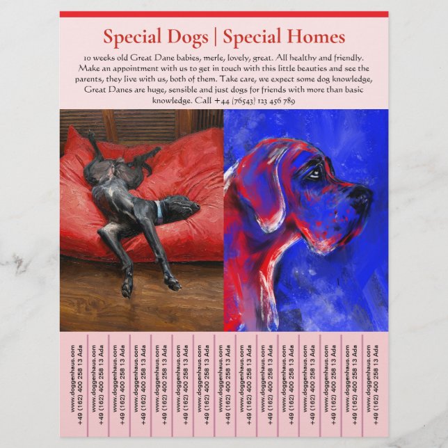 Prospectus 21,6 Cm X 24,94 Cm puppy for sale flyer templates (Devant)