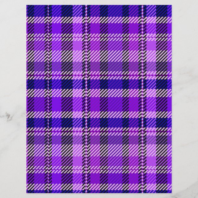 Prospectus 21,6 Cm X 24,94 Cm Purple Plaid Bulk Scrapbook Paper Pages (Devant)