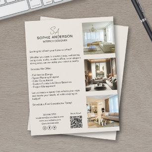 Prospectus 21,6 Cm X 24,94 Cm QR Professionnel d'Affaires de Photo de Monogramme