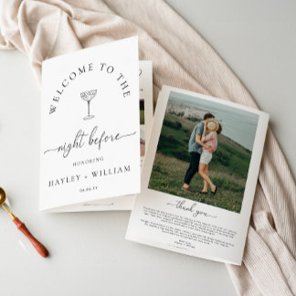 Prospectus 21,6 Cm X 24,94 Cm Quinn Script Wedding Rehearsal Dinner Game Booklet