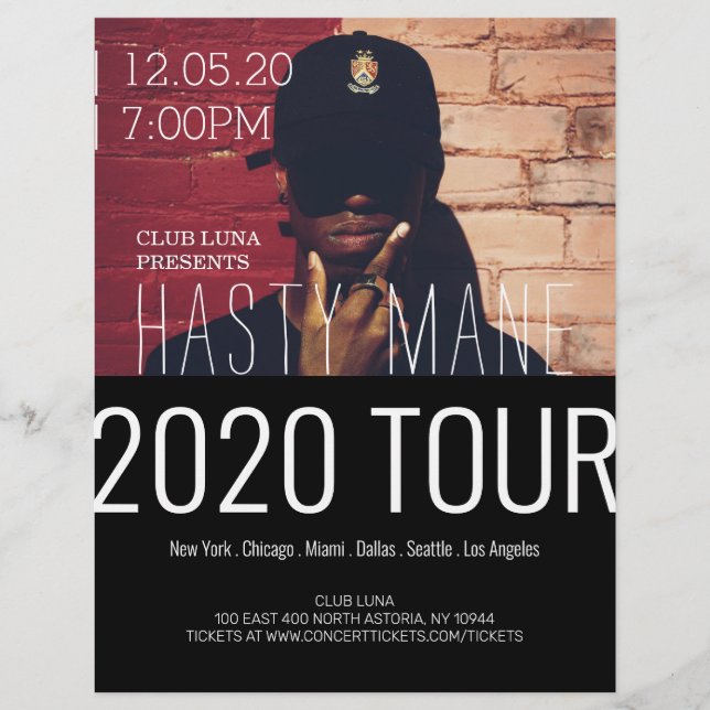 Prospectus 21,6 Cm X 24,94 Cm Rapper Concert Band Music Tour (Devant)