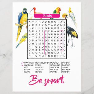 Prospectus 21,6 Cm X 24,94 Cm Recherche de mots Animaux & Oiseaux Éducation am