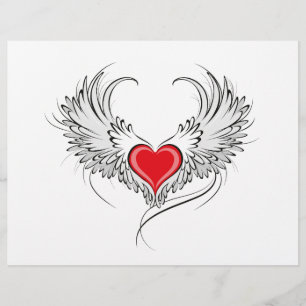 Prospectus 21,6 Cm X 24,94 Cm Red Angel Coeur avec ailes