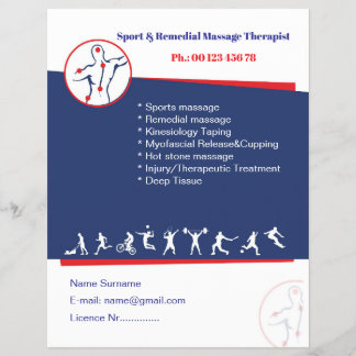 Prospectus 21,6 Cm X 24,94 Cm Remedial massage flyer template