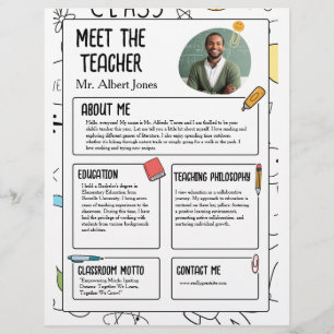 Prospectus 21,6 Cm X 24,94 Cm Rencontrez l'enseignant Moderne Retour à l'école F