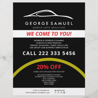 Prospectus 21,6 Cm X 24,94 Cm Réparation de voitures personnalisées et détaillag