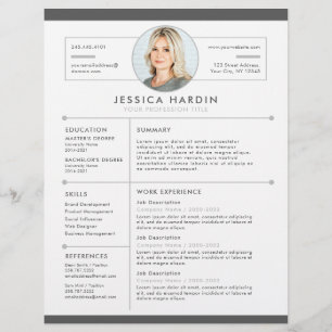 Prospectus 21,6 Cm X 24,94 Cm Reprise de l'emploi photo moderne Clean White & Gr