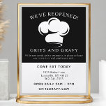 Prospectus 21,6 Cm X 24,94 Cm Restaurant Chef Blanc Noir Casquette Vidéo Réouver<br><div class="desc">Restaurant Chef Blanc Noir Casquette Vidéo de réouverture Flyer. Ce design présente un logo simple casquette de chef. Parfait pour les restaurants,  les traiteurs ou les boulangeries ! Personnalisez ce design personnalisé avec votre propre texte et logo.</div>