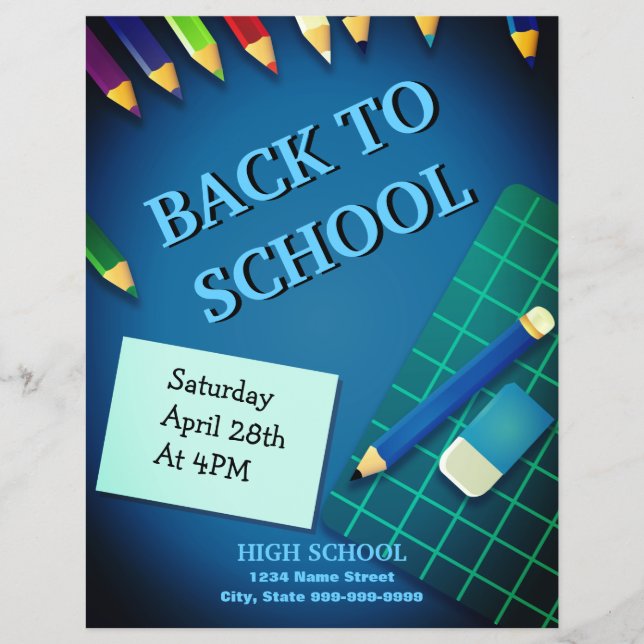 Prospectus 21,6 Cm X 24,94 Cm Retour aux cours scolaires (Devant)