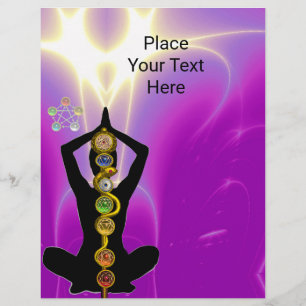 Prospectus 21,6 Cm X 24,94 Cm ROD OF ASCLEPIUS,7 CHAKRAS YOGA LOTUS POSE Pink