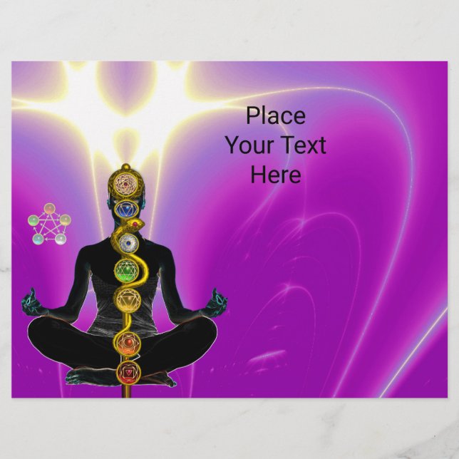 Prospectus 21,6 Cm X 24,94 Cm RODE D'ASCLEPIUS,7 CHAKRAS YOGA LOTUS POSE rose (Devant)