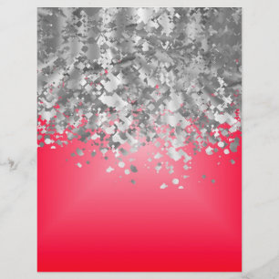 Prospectus 21,6 Cm X 24,94 Cm Rouge et paillettes fausses