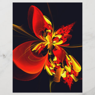 Prospectus 21,6 Cm X 24,94 Cm Rouge Jaune Floral Moderne Résumé Modèle Art #10