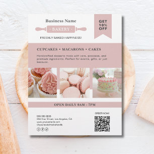 Prospectus 21,6 Cm X 24,94 Cm Rouleau Moderne Cuisine Boulangerie Blanc Rose Ent
