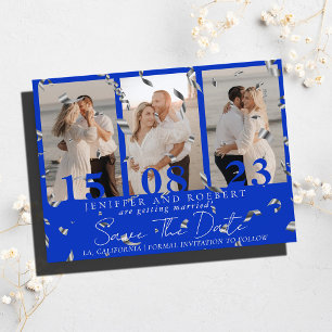 Prospectus 21,6 Cm X 24,94 Cm Royal Blue Photo Collage Enregistrer la carte de d
