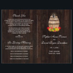 Prospectus 21,6 Cm X 24,94 Cm Rustic Fall Foliage Vin Baril Programme de mariage<br><div class="desc">Chute Foliage Vin Baril String Lights design de carte avec un tonneau de vin aquarelle, magnifique feuillage d'automne, lampes à cordes, bouteille de vin, verre de vin et aliments traditionnels de la ferme sur le tonneau, le tout sur une ancienne grange. Utilisez l'outil Personnaliser pour ajouter vos informations. Vous pouvez...</div>