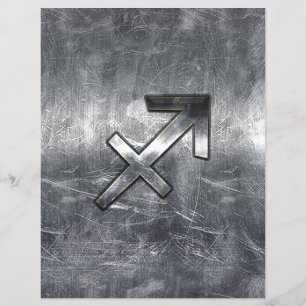 Prospectus 21,6 Cm X 24,94 Cm Sagittarius Zodiac Connexion Silver Steel look