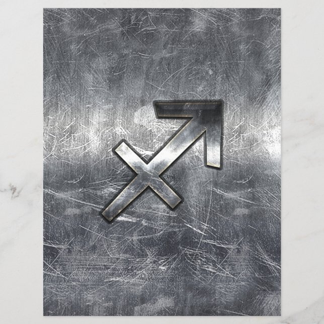 Prospectus 21,6 Cm X 24,94 Cm Sagittarius Zodiac Connexion Silver Steel look (Devant)