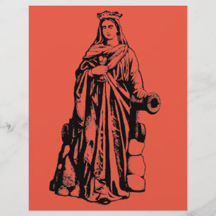 Prospectus 21,6 Cm X 24,94 Cm Sainte-Barbe la Grande Martyre Art Graphique Sacré