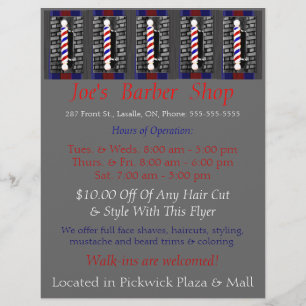 Prospectus 21,6 Cm X 24,94 Cm Salon de coiffure personnalisé / Publicité / Flyer