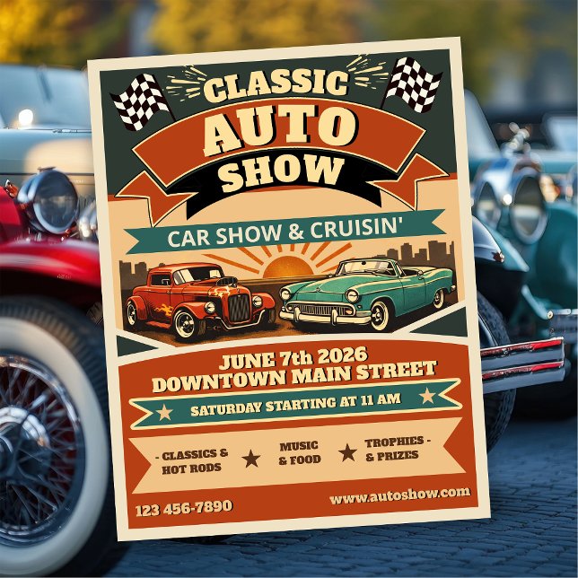 Prospectus 21,6 Cm X 24,94 Cm Salon de l'Auto Classique (Créateur téléchargé)