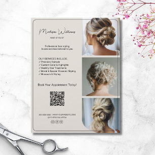 Prospectus 21,6 Cm X 24,94 Cm Salon Hair Styliste Services 3 Photos QR
