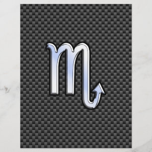 Prospectus 21,6 Cm X 24,94 Cm Scorpio Zodiac Sign on Carbon Fibre Print