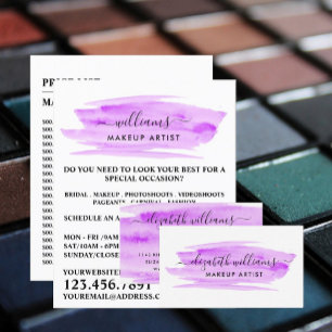 Prospectus 21,6 Cm X 24,94 Cm Script Aquarelle violet brosse Artiste maquillage