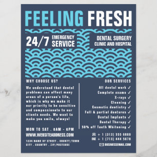 Prospectus 21,6 Cm X 24,94 Cm Se sentir frais, dentisterie, Dentiste Advert