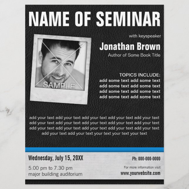 Prospectus 21,6 Cm X 24,94 Cm Séminaire photo en cuir Flyers (Devant)