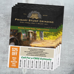 Prospectus 21,6 Cm X 24,94 Cm Service de broyage de souche, de suppression d'arb