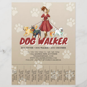 Prospectus 21,6 Cm X 24,94 Cm Service de gardiennage de chien personnalisé