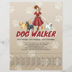 Prospectus 21,6 Cm X 24,94 Cm Service de gardiennage de chien personnalisé