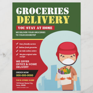 Prospectus 21,6 Cm X 24,94 Cm Service de livraison de produits d'épicerie