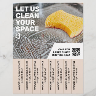 Prospectus 21,6 Cm X 24,94 Cm Service de nettoyage moderne déchirer le prospectu
