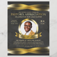 Service d'église d'appréciation du pasteur d'or et