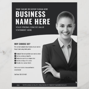 Prospectus 21,6 Cm X 24,94 Cm Service professionnel minimal Marketing d'entrepri
