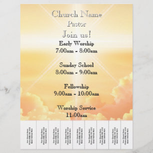Prospectus 21,6 Cm X 24,94 Cm Services de l'église des Nuages d'Or Célestes
