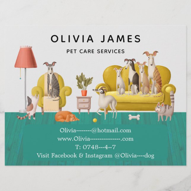 Prospectus 21,6 Cm X 24,94 Cm Services de marche et de soins pour animaux de com (Devant)