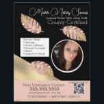 Prospectus 21,6 Cm X 24,94 Cm Services de notaire mobile Photo Rose Noir QR FLYE<br><div class="desc">Flyers modernes pour services de notaire public Faux paillettes de feuille métallique</div>