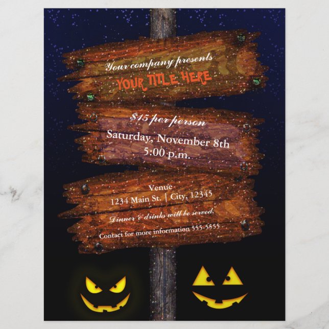 Prospectus 21,6 Cm X 24,94 Cm Signe Halloween Circulaire Citrouille Costume Part (Devant)