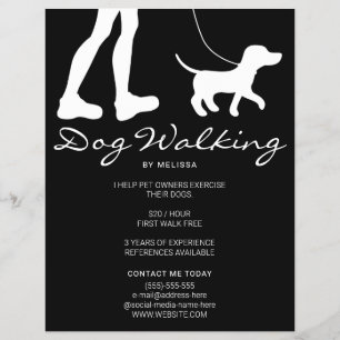 Prospectus 21,6 Cm X 24,94 Cm Silhouette Jambes & Chien Sur Black Dog Walker Bus