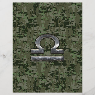 Prospectus 21,6 Cm X 24,94 Cm Silver Libra Zodiac Green Digital Camo