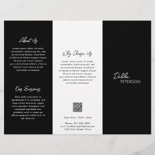 Prospectus 21,6 Cm X 24,94 Cm Simple Noir contemporain QR Code moderne