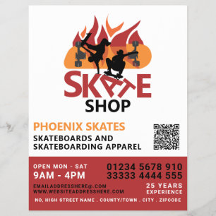 Prospectus 21,6 Cm X 24,94 Cm Skate Shop, Skateboard Publicité