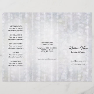 Prospectus 21,6 Cm X 24,94 Cm Spa, Massage, Menu Coiffeur & Tarifs