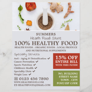 Prospectus 21,6 Cm X 24,94 Cm Spice Mix, Health Food Store Advertising
