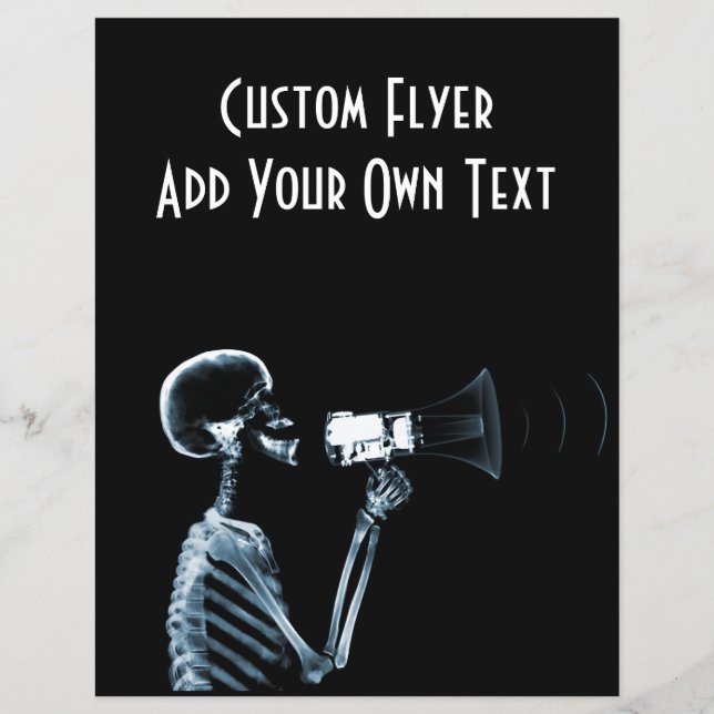 PROSPECTUS 21,6 CM X 24,94 CM SQUELETTE X-RAY SUR MEGAPHONE - BLEU (Devant)