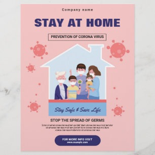 Prospectus 21,6 Cm X 24,94 Cm Stay At Home Campaign Flyer