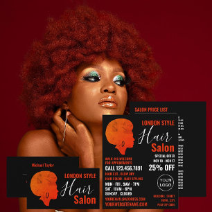 Prospectus 21,6 Cm X 24,94 Cm Style Afro, Coiffeur, Publicité Salon De Coiffure